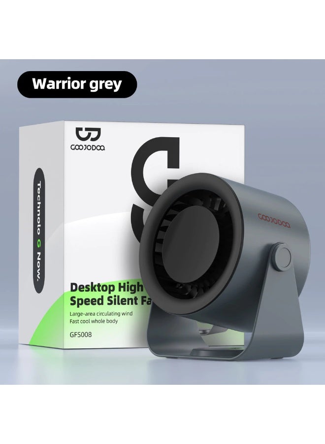 GOOJODOQ New High Speed ​​Desktop Fan 100 Speed ​​Digital LED Display RGB Wall Mount Adjustable Turbo Fan ( Warrior Gray ) - Image 1